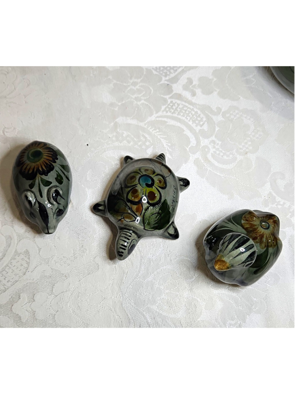Vintage Tonalá Mexican Pottery Miniatures Set of 3 – Animals Figures Excellent
